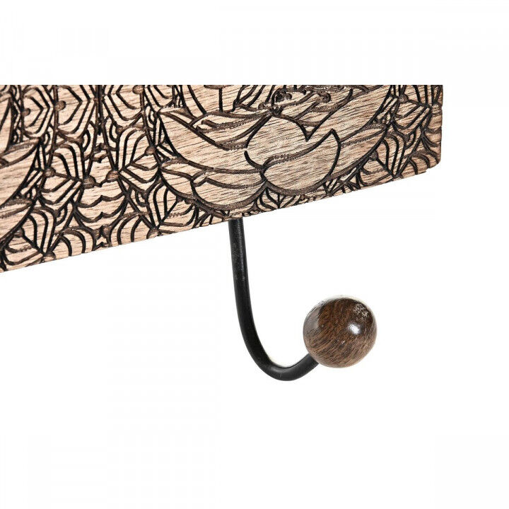 Wandgarderobe DKD Home Decor Metall Mango-Holz natürlich Buddha Orientalisch 38 x 6 x 18 cm