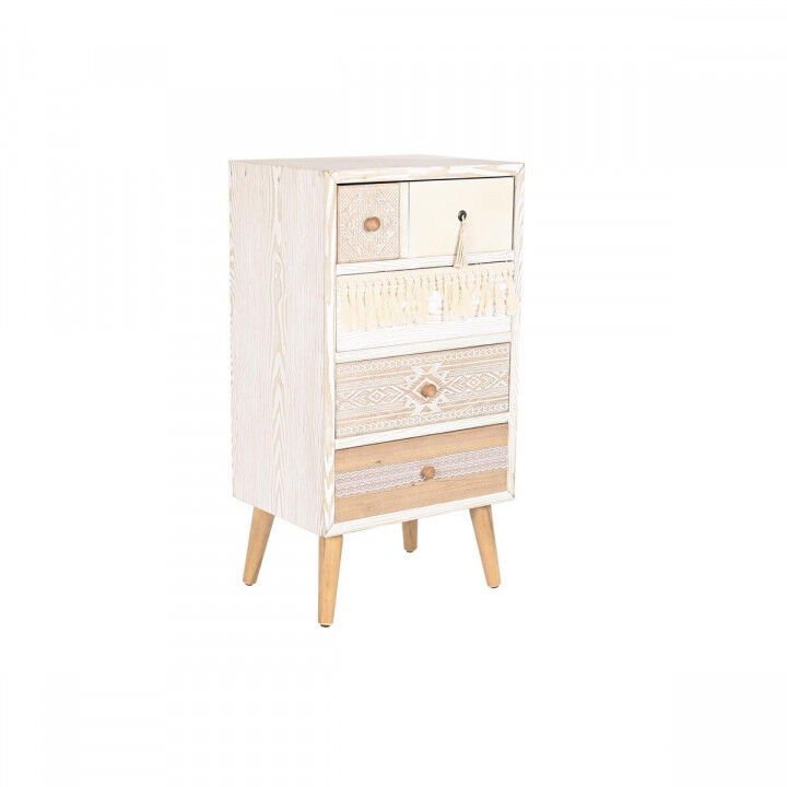 Schubladenschrank DKD Home Decor Tanne natürlich Baumwolle Weiß (48 x 35 x 89 cm)