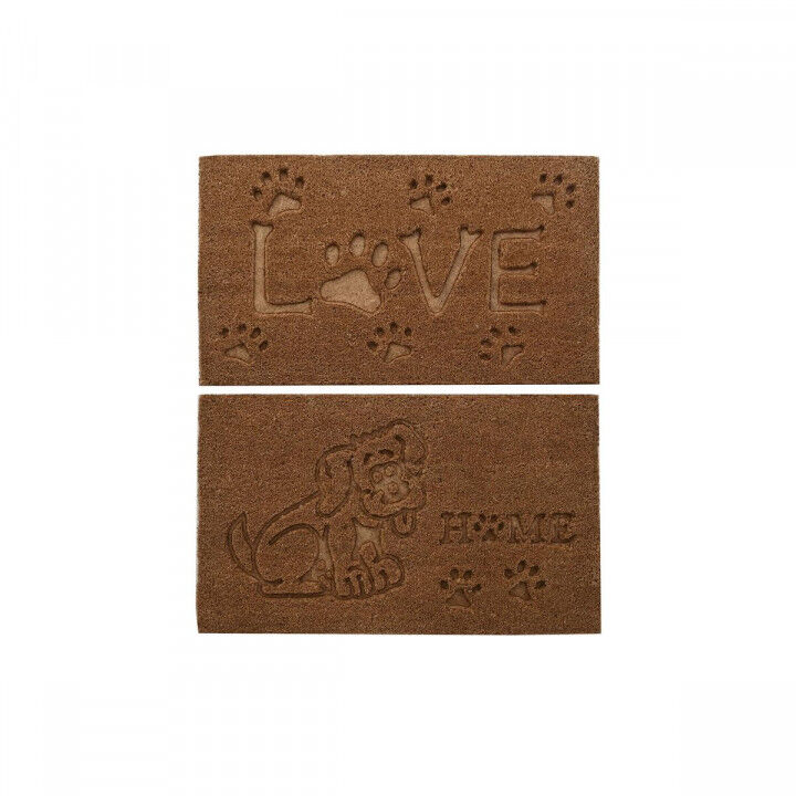Paillasson DKD Home Decor Marron Caoutchouc Coco (75 x 45 x 2,3 cm) (2 Unités)