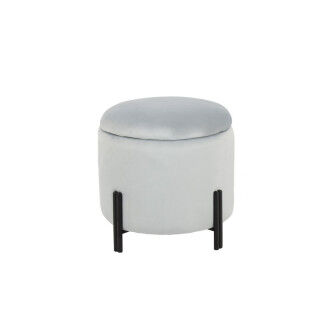 Voetensteun DKD Home Decor Grijs Metaal Polyester (42 x 42 x 42 cm)