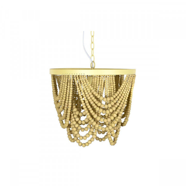 Plafondlamp DKD Home Decor Metaal Bruin Geel 50 W Hout MDF (35 x 35 x 95 cm)