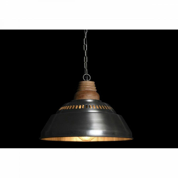 Plafondlamp DKD Home Decor 43 x 43 x 31 cm Zilverkleurig Bruin Ijzer Mangohout 50 W