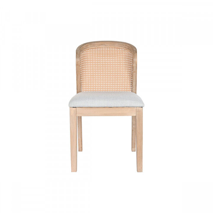 Silla de Comedor DKD Home Decor Abeto Poliéster Gris claro (46 x 61 x 86 cm)