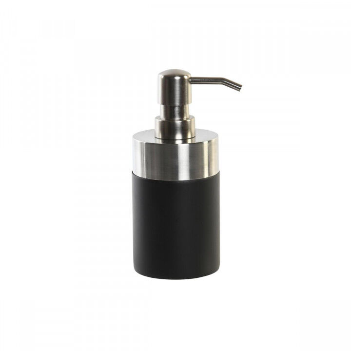 Soap Dispenser DKD Home Decor Silver Black Stainless steel Resin 7 x 7 x 17 cm