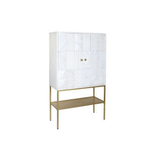 Aparador DKD Home Decor Blanco Dorado Metal Madera de mango 91 x 44 x 152 cm