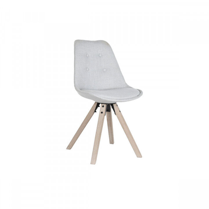 Silla de Comedor DKD Home Decor Poliéster Gris claro Roble (48 x 44 x 84 cm)