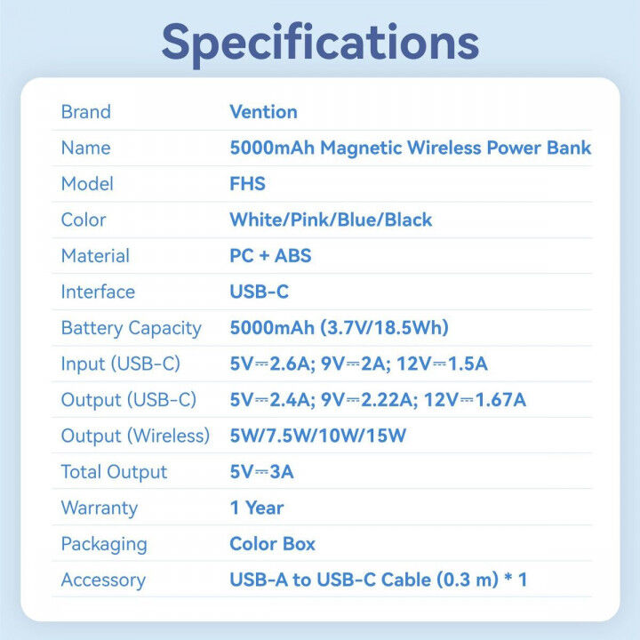 Powerbank Vention FHSB0