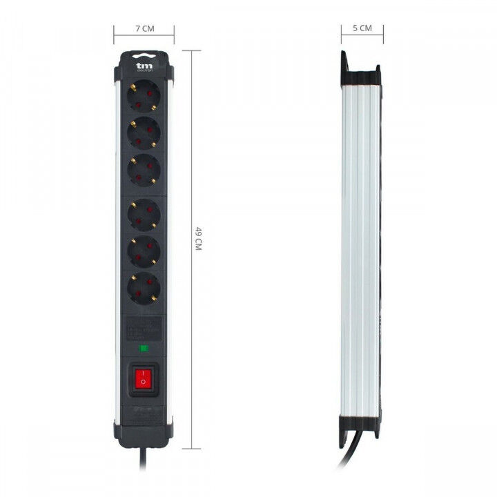 Stopcontactenstrip 6 Tomas met Interruptor TM Electron TMUAD406