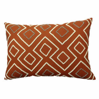 Kussenhoes DKD Home Decor 60 x 1 x 40 cm Terra cotta Geometrisch