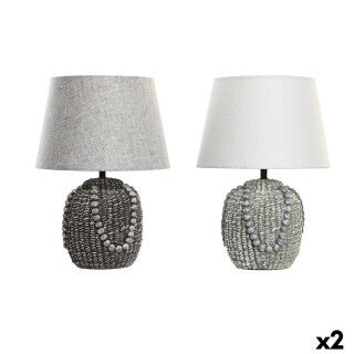 Lampe de bureau DKD Home Decor Noir Tissu Polyester Vert Grès 220 V 50 W (24 x 24 x 34 cm) (2 Unités)