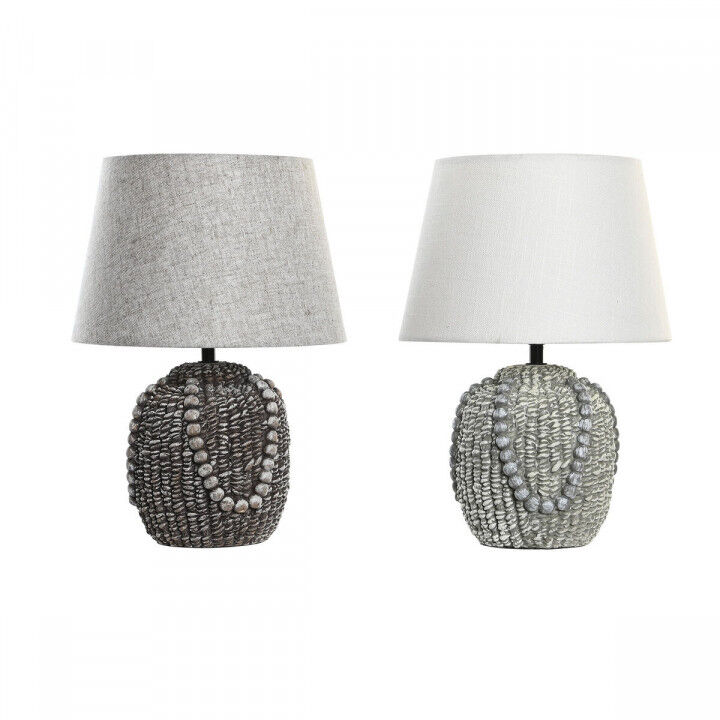 Lampada da tavolo DKD Home Decor Nero Stoffa Poliestere Verde Gres 220 V 50 W (24 x 24 x 34 cm) (2 Unità)