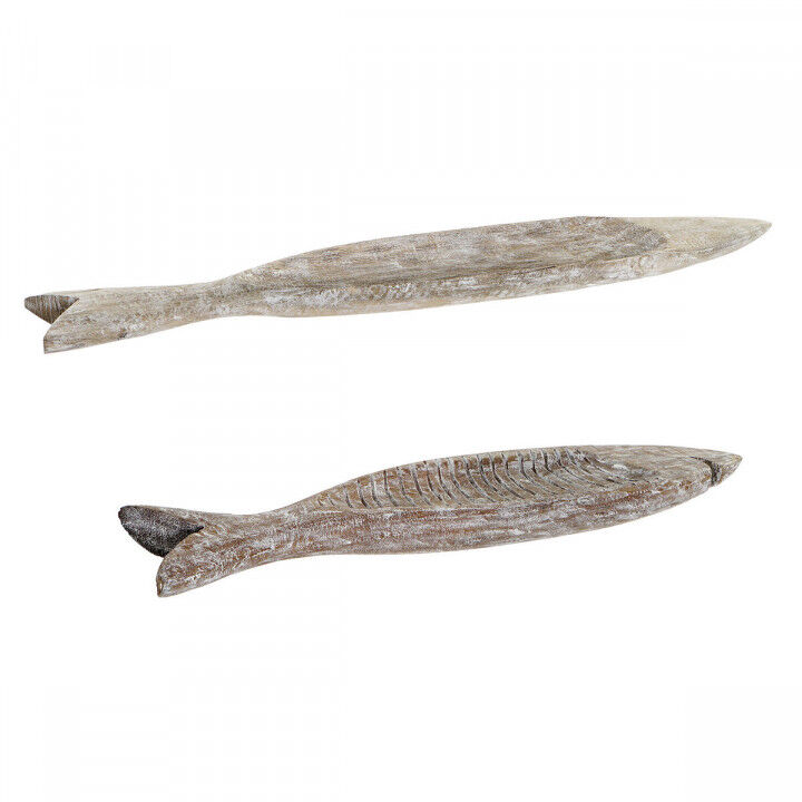 Middenstuk DKD Home Decor Bruin Mangohout 74 x 12 x 4,5 cm (2 Stuks)