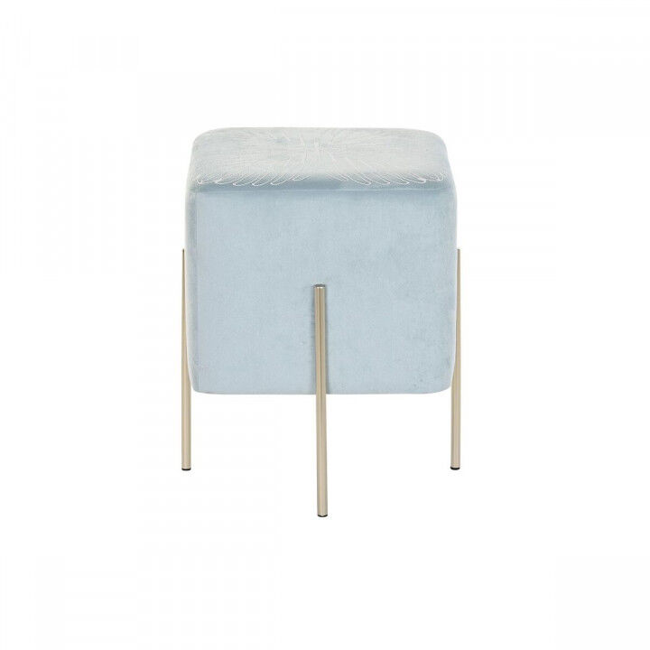 Footrest DKD Home Decor Golden Metal Sky blue (34 x 34 x 40 cm)
