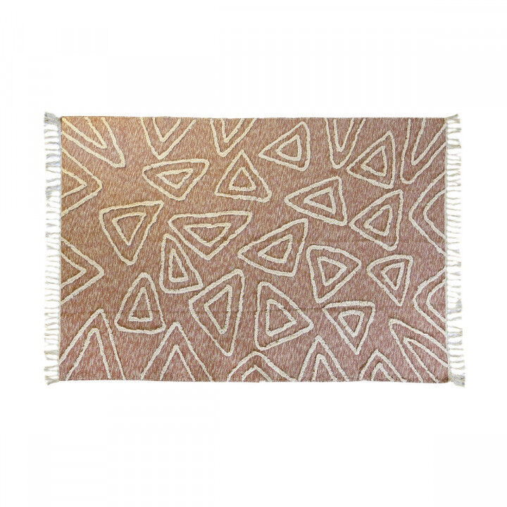 Carpet DKD Home Decor Pink Terracotta White Fringe Urban (160 x 230 x 1 cm)