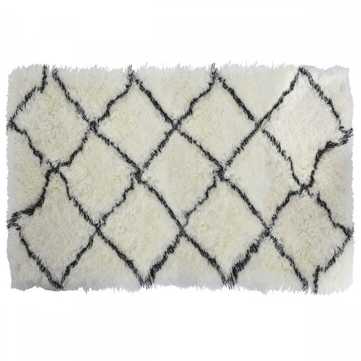 Tapijt DKD Home Decor 160 x 230 x 5 cm Polyester Wit Ruiten