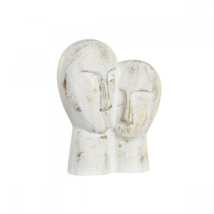 Deko-Figur DKD Home Decor 23 x 10 x 30 cm Gesicht Gold Aluminium Weiß