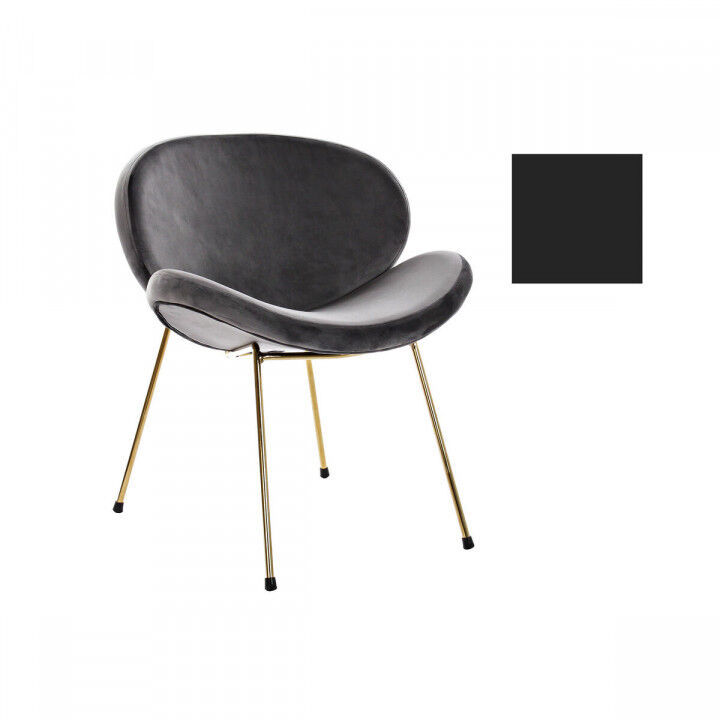 Chair DKD Home Decor Black Golden Polyester Metal 62 x 58 x 73 cm