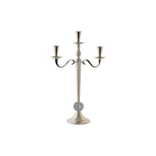 Candle Holder DKD Home Decor 30 x 12 x 46 cm Silver Aluminium Chromed