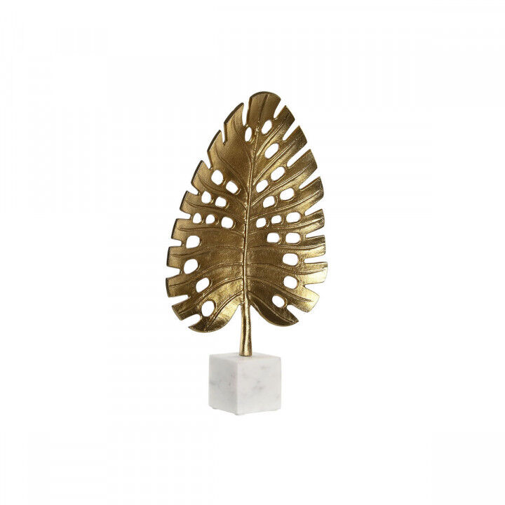 Decoratieve figuren DKD Home Decor 28 x 7,5 x 47 cm Gouden Wit Tropisch Blad van een plant