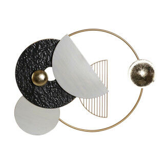 Wanddecoratie DKD Home Decor 70,5 x 6 x 59 cm Abstract Gouden Wit Donker grijs Modern