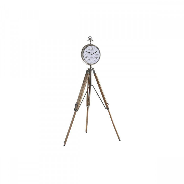 Tafelklok DKD Home Decor Zilverkleurig Natuurlijk