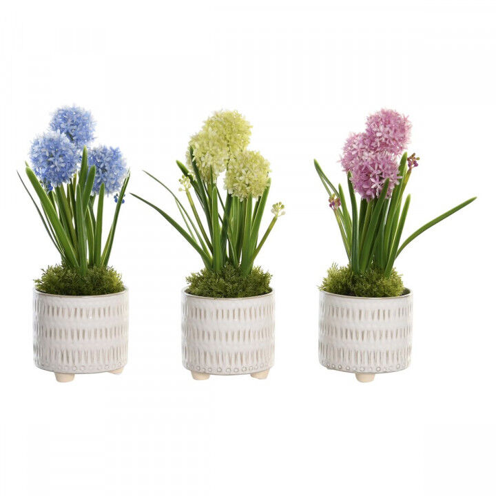 Decorative Plant DKD Home Decor Foam Blue Pink Yellow polypropylene 15 x 15 x 30 cm (3 Pieces)