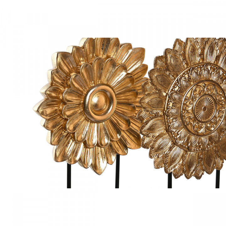 Decoratieve figuren DKD Home Decor 25 x 8 x 34 cm Zwart Gouden Modern Cirkels (2 Stuks)