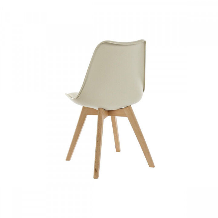 Silla DKD Home Decor Beige Natural Espuma Polipropileno Madera de haya Poliuretano 48 x 54 x 82 cm 48 x 55 x 83 cm