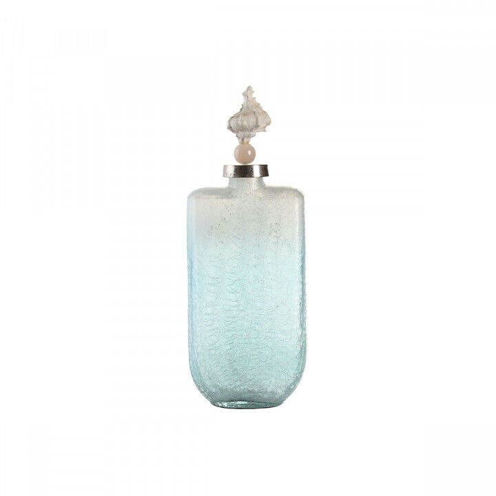 Vaas DKD Home Decor Blauw Aluminium Kristal Schelp Mediterrane 9 x 17 x 43 cm