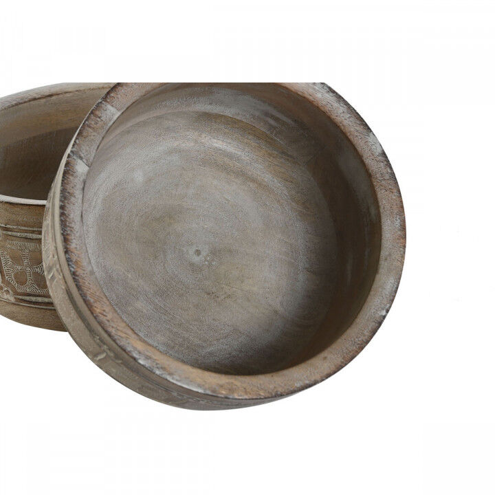 Middenstuk DKD Home Decor Wit Natuurlijk Mangohout 30,5 x 30,5 x 12,7 cm (3 Onderdelen)