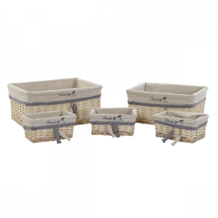 Set di Cestini DKD Home Decor Spirali Mediterraneo 48 x 38 x 13 cm
