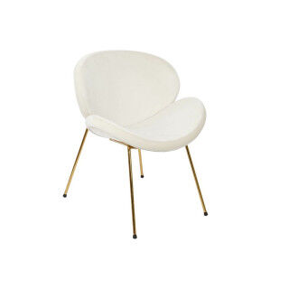 Chaise DKD Home Decor Blanc Doré 63 x 57 x 73 cm