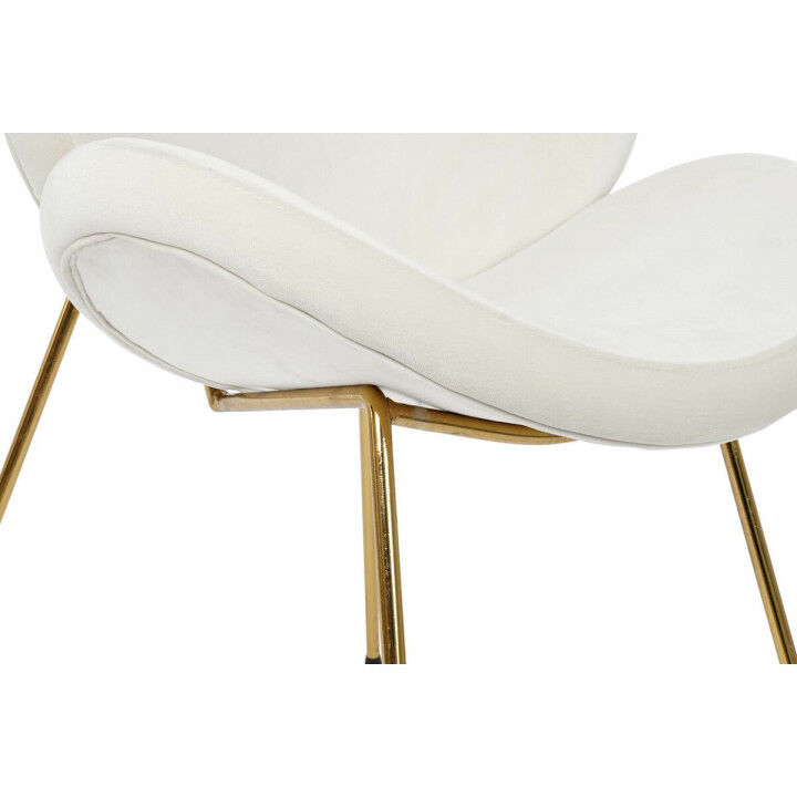 Chaise DKD Home Decor Blanc Doré 63 x 57 x 73 cm