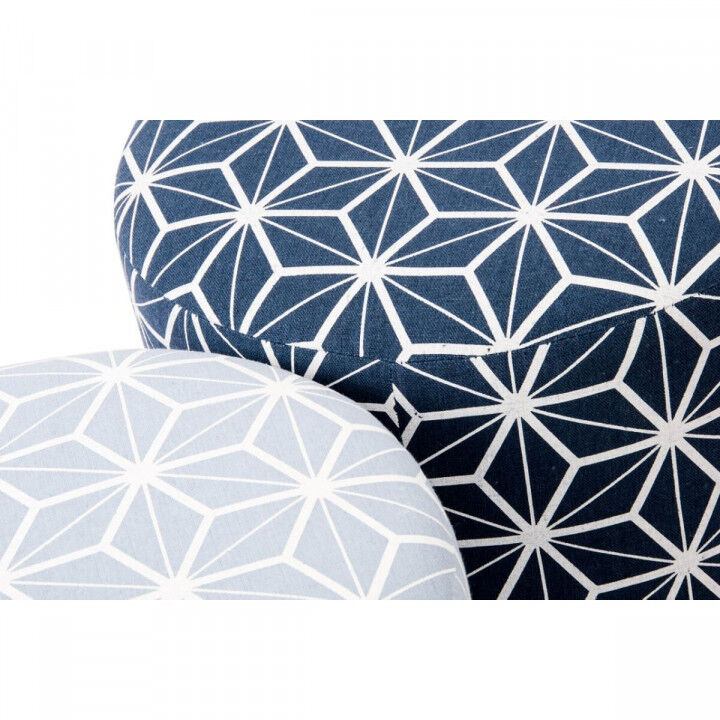 Voetensteun DKD Home Decor 31 x 31 x 33 cm Blauw Hemelsblauw Pijnboom Geometrisch Mediterrane (2 Stuks)