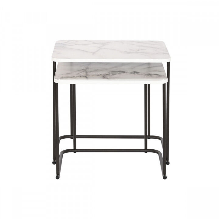 Jeu de 2 tables DKD Home Decor Blanc Noir 51 x 43 x 49 cm