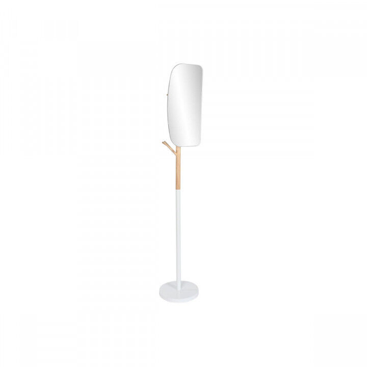 Hat stand Home ESPRIT White Natural Wood Metal Scandi 33 x 33 x 185 cm