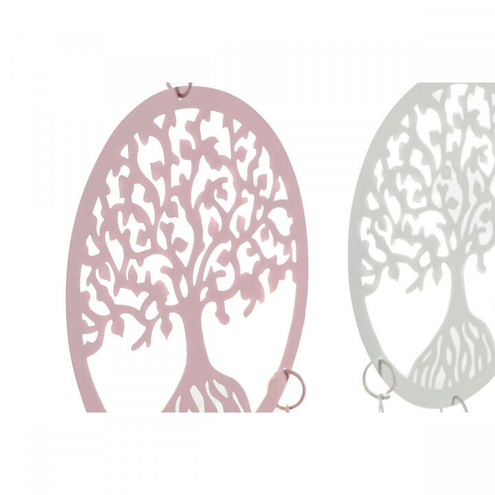 Hanging decoration DKD Home Decor Tree White Beige Grey Pink 15 x 3 x 44 cm (4 Units)