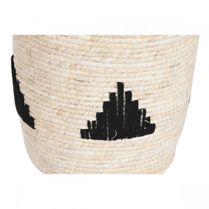 Korbsatz Home ESPRIT Schwarz Grau natürlich Seegras Boho 33 x 33 x 40 cm 3 Stücke (2 Stück)