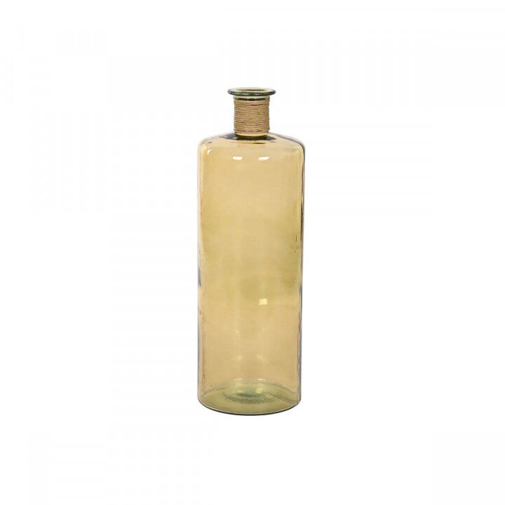 Vaso Home ESPRIT Giallo Corda Vetro Temperato 25 x 25 x 75 cm