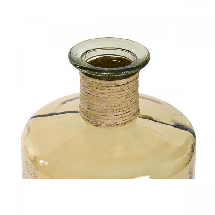 Vase Home ESPRIT Jaune Corde Verre trempé 25 x 25 x 75 cm