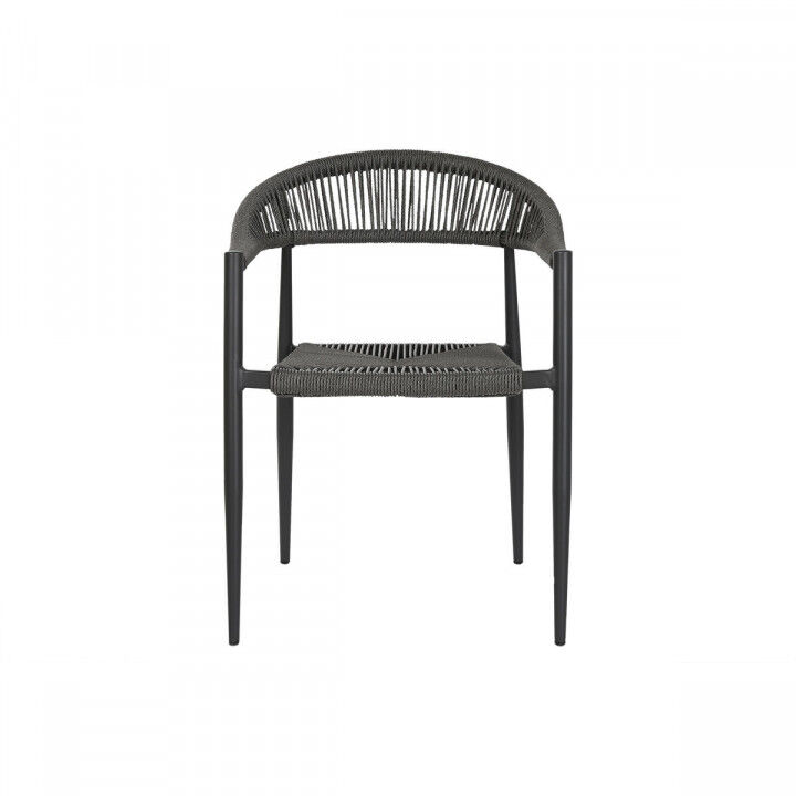 Chaise de jardin Home ESPRIT Noir Gris foncé Aluminium Rotin 56 x 60 x 78 cm