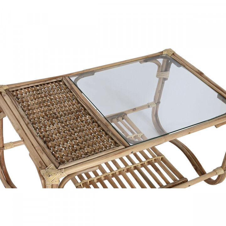 Tavolino da Caffè Home ESPRIT Naturale Bambù Rattan 76 x 46 x 40 cm