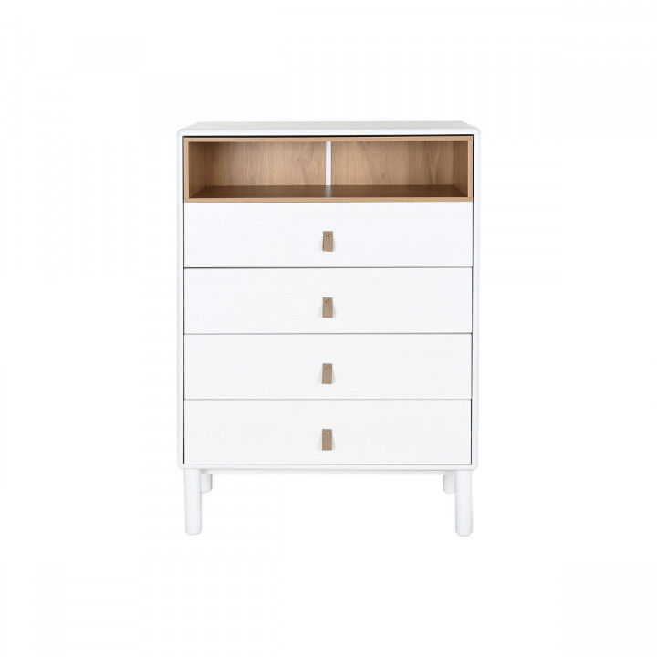 Cajonera Home ESPRIT Blanco Natural Polipropileno Madera MDF 80 x 40 x 117 cm