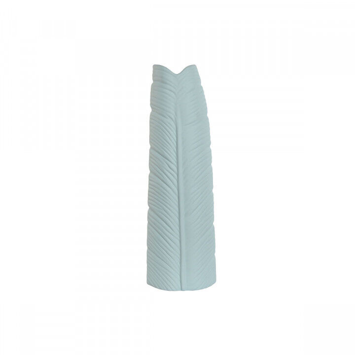 Vaso Home ESPRIT Blu cielo Gres Tropicale Foglia della pianta 22 x 15 x 70 cm