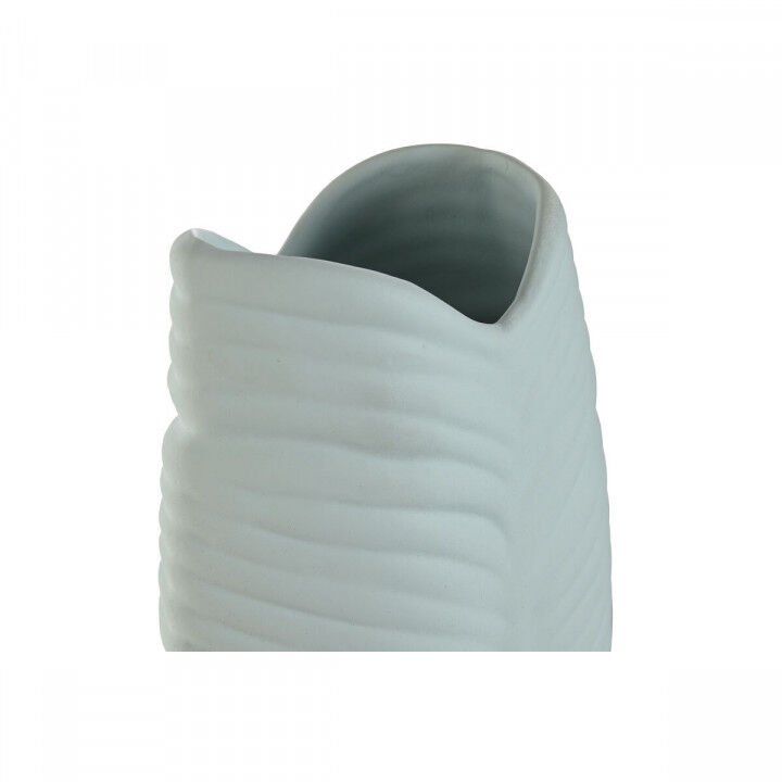 Jarrón Home ESPRIT Azul cielo Gres Tropical Hoja de planta 22 x 15 x 70 cm