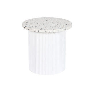 Table d'appoint Home ESPRIT Blanc Bois MDF Terrazzo 40 x 40 x 37,5 cm
