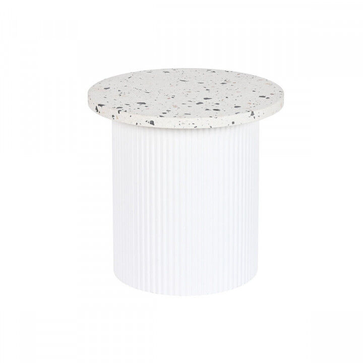 Mesa auxiliar Home ESPRIT Blanco Madera MDF Terrazo 40 x 40 x 37,5 cm