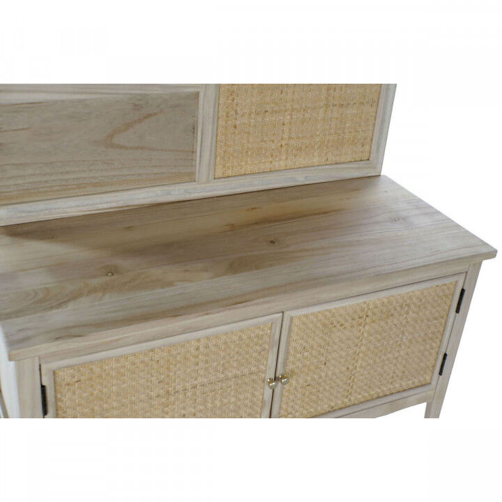 Garderobenständer mit Spiegel Home ESPRIT natürlich Rattan Paulonia-Holz Spiegel 92 x 40 x 181 cm