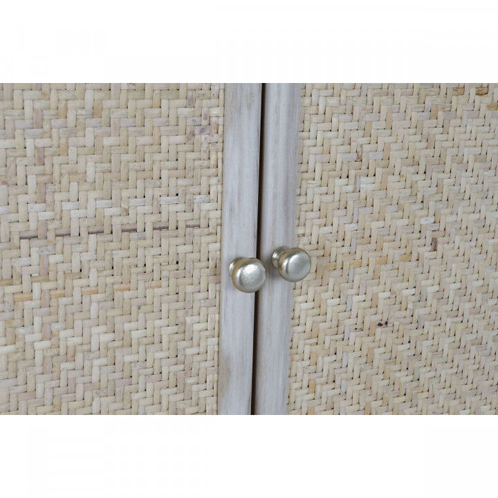 Porte-manteau avec miroir Home ESPRIT Naturel Rotin Bois de paulownia Miroir 92 x 40 x 181 cm