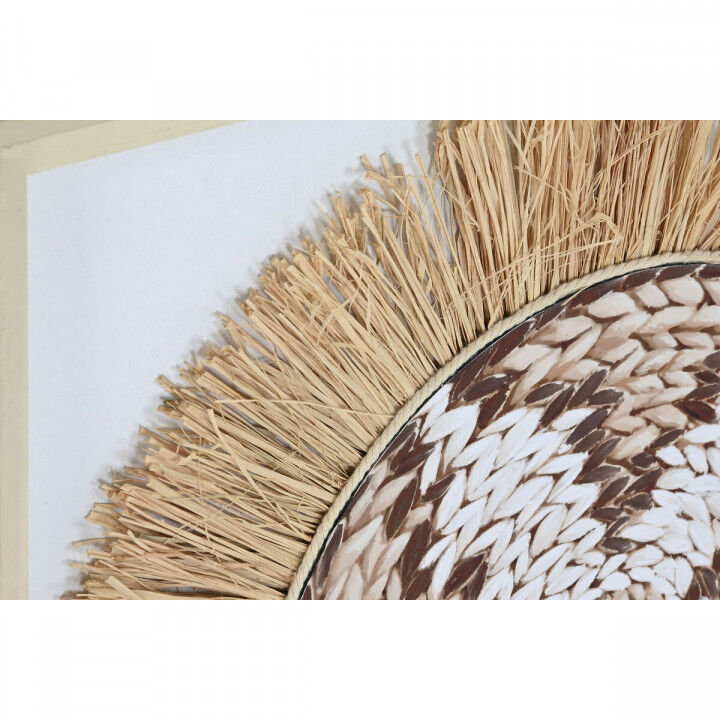 Lienzo Home ESPRIT Blanco Natural Boho 60 x 3 x 60 cm (2 Unidades)